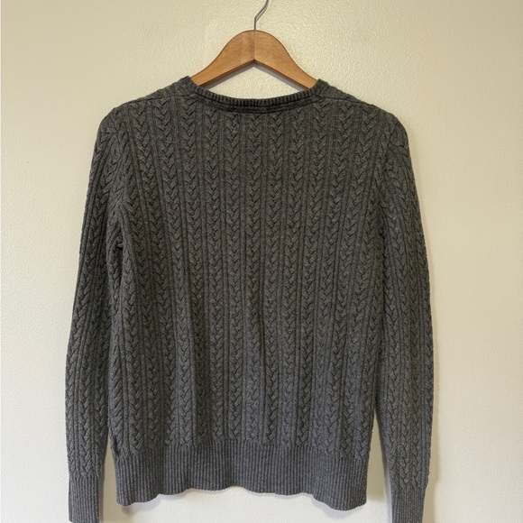 Eddie Bauer Gray Cable Knit Cardigan Timeless Design Size L - Picture 2 of 7